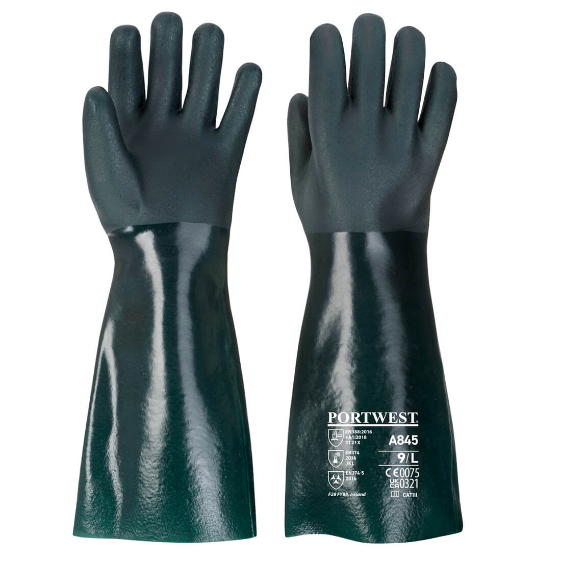 Dobbeldyppet PVC hanske 45cm Multipack (Pk12)