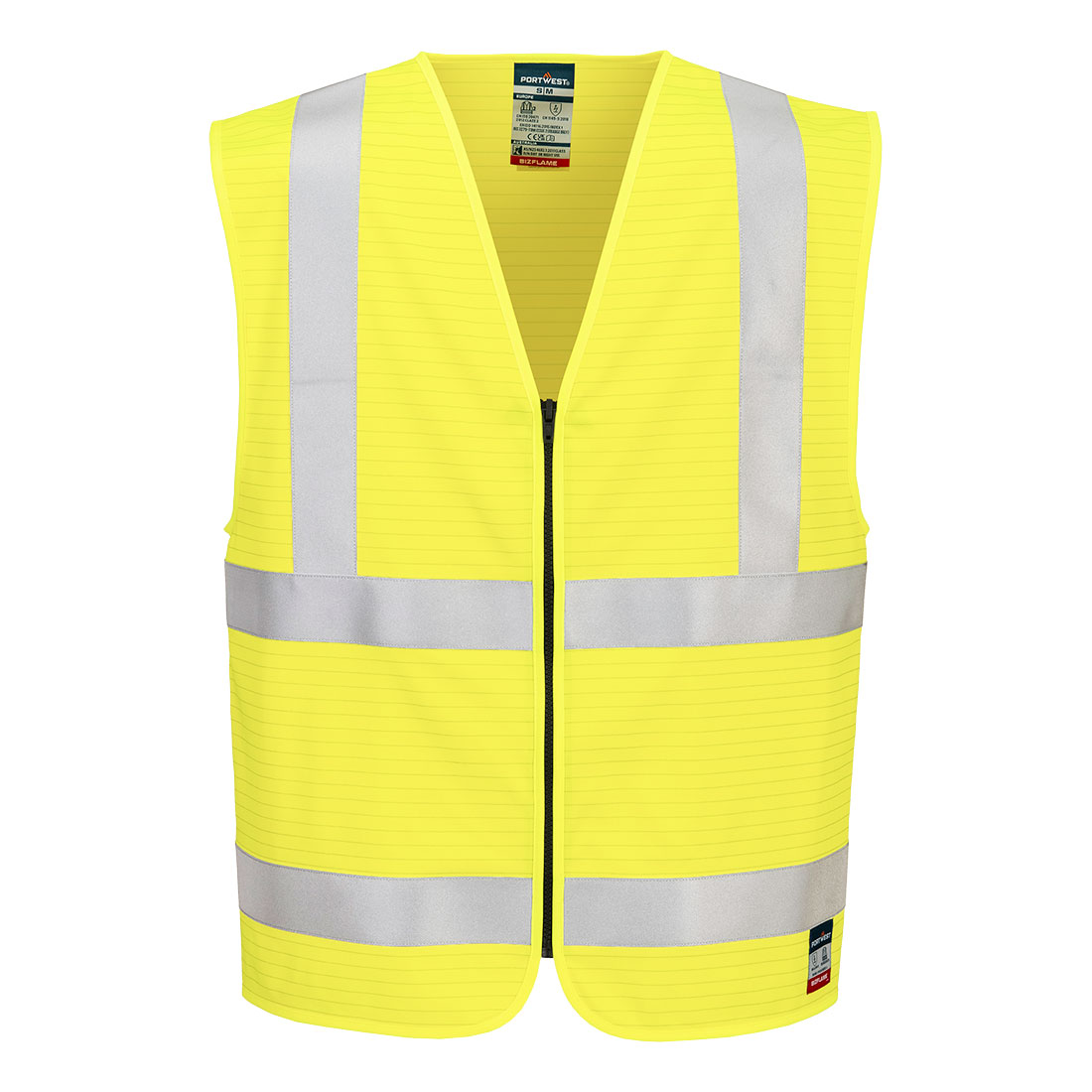 Bizflame Hi-Vis FR-vest med glidelås