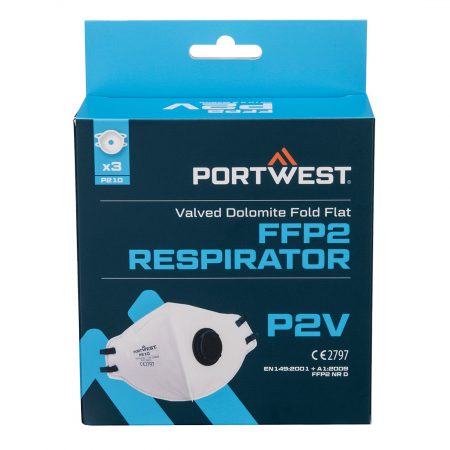 FFP2 Foldflat Dolomitt Respirator Med Ventil (Pk3)