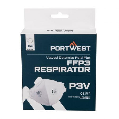 FFP3 Foldflat Dolomitt Respirator Med Ventil (Pk3)