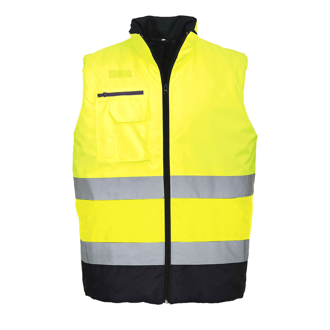 Hi-Vis varmevest med kontrast