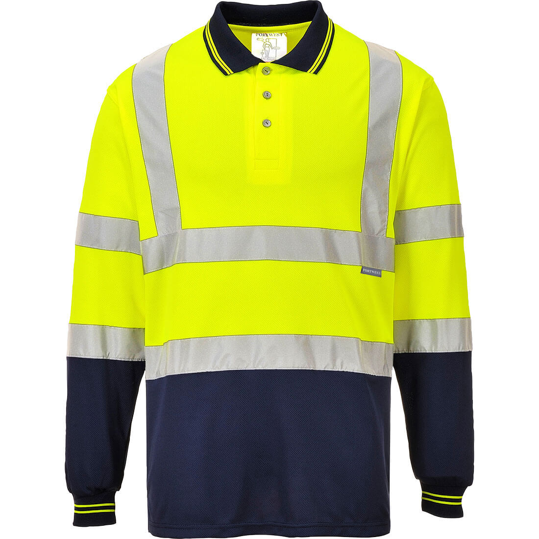 Hi-Vis Polo langermet med kontrastfarge L/S - Bilde 2