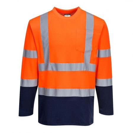 Tofarget langermet Cotton Comfort polo