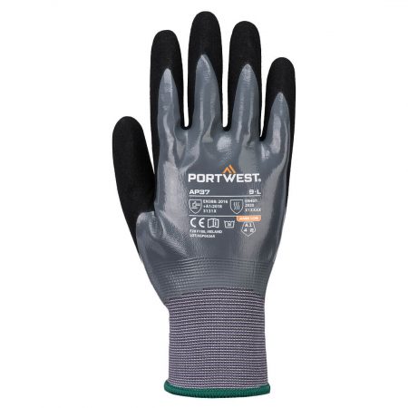 Engineered for comfort and performance, this breathable nylon liner work glove features a nitrile foam double coating that delivers enhanced durability, grip, and protection in demanding environments. The lightweight nylon liner promotes airflow to reduce hand fatigue and heat buildup during extended wear. The nitrile foam coating provides excellent abrasion resistance and a secure grip in both dry and oily conditions, while the double-coated construction improves water resistance for wet-handling tasks. Designed with modern job site needs in mind, the glove offers touchscreen compatibility, allowing users to operate smartphones, tablets, and equipment screens without removing their gloves. Contact heat resistance adds an extra layer of protection when handling warm materials.