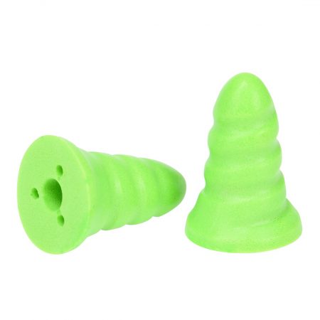 Disposable ear plugs with low attenuation level of SNR 22dB, ideal for effective hearing protection in less noisy work environments. The tapered screw shape and the soft but durable foam enhance wearer comfort and ease of use. Each pair comes inside an individual hygienic polybag with fitting instructions. Colour code green denotes low attenuation.