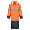 Hi-Vis Regnfrakk med kontrastfarge 122 cm