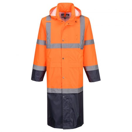 Hi-Vis Regnfrakk med kontrastfarge 122 cm
