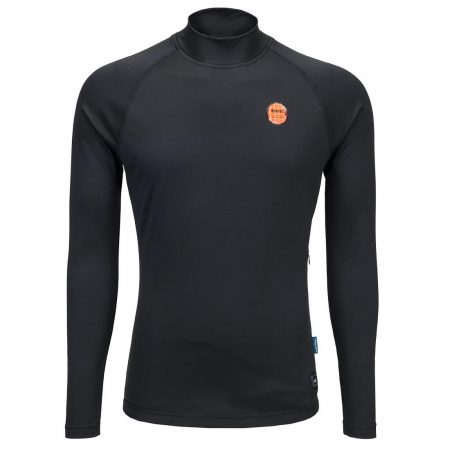 This heated base layer is constructed from a soft, brushed-back performance fabric designed for thermal insulation, with low-profile integrated heating elements at front and back abdomen for consistent heat distribution. A three-level heat control button allows temperature regulation and a rechargable battery pack that offers up to 4 hours of battery life is included.